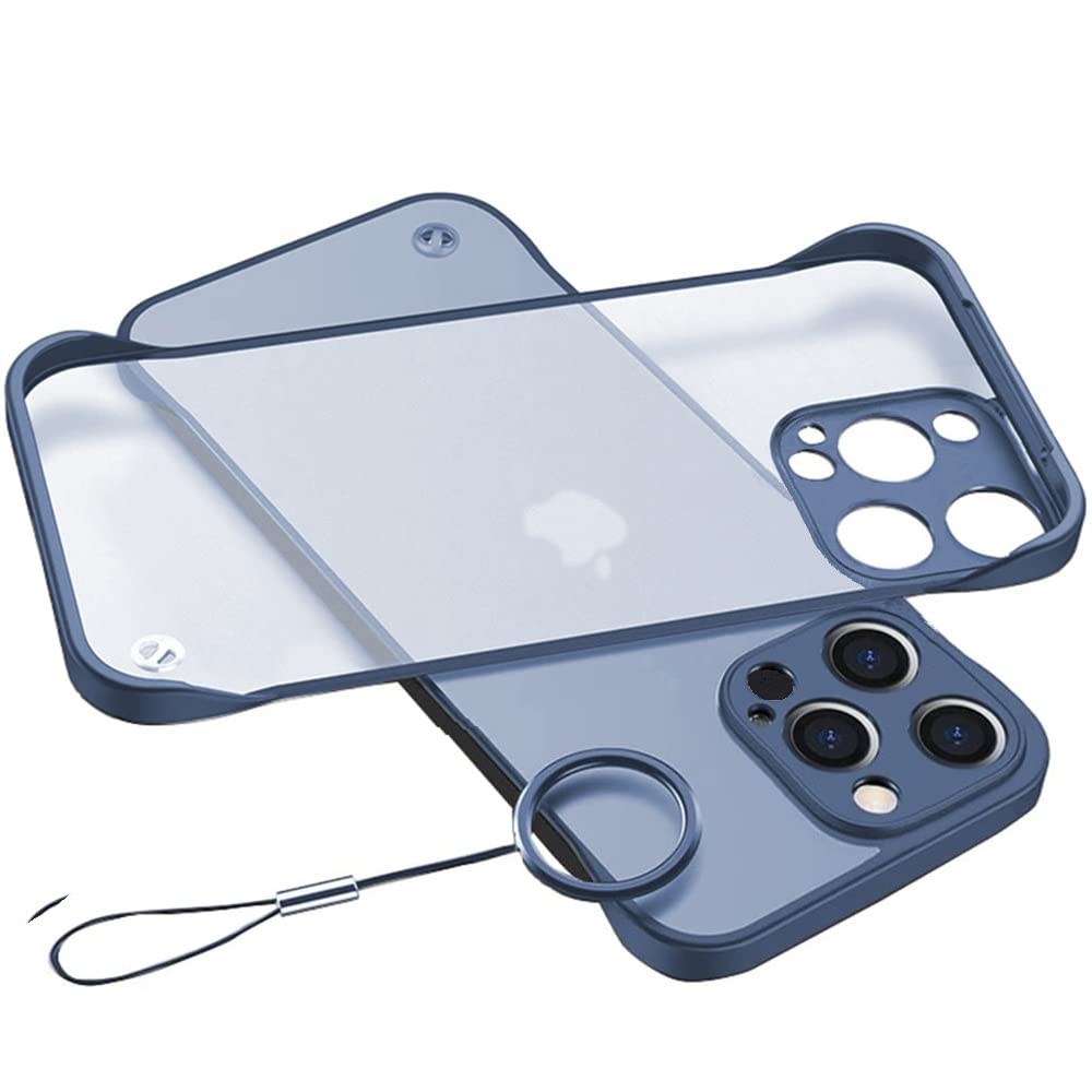 REALCASE Compatible with iPhone 15 Pro Max Back Cover Case | Stylish Frameless Matte Hard Skin | Soft TPU Shock Proof Bumper Back Cover Case for iPhone 15 Pro Max (6.7) (Blue)