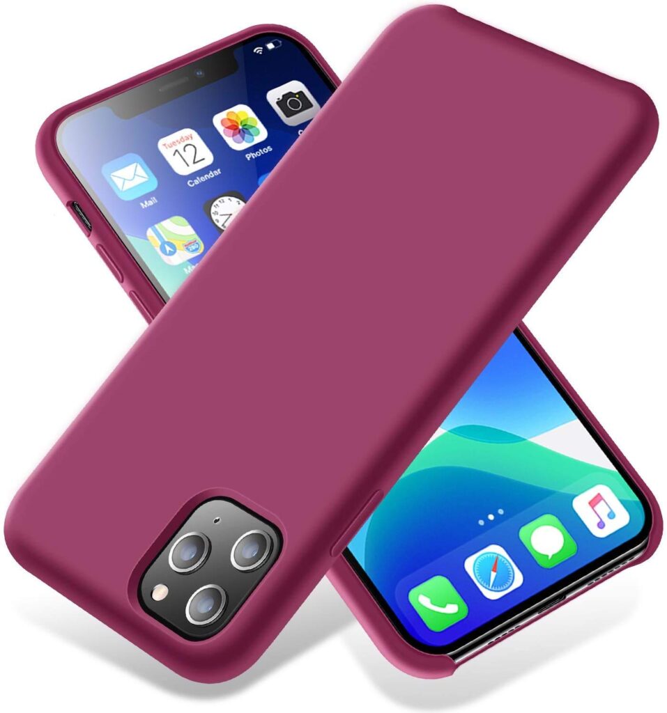 REALCASE Liquid Silicone Back Cover Designed for Apple iPhone 11 Pro Max (S-Rose Red)