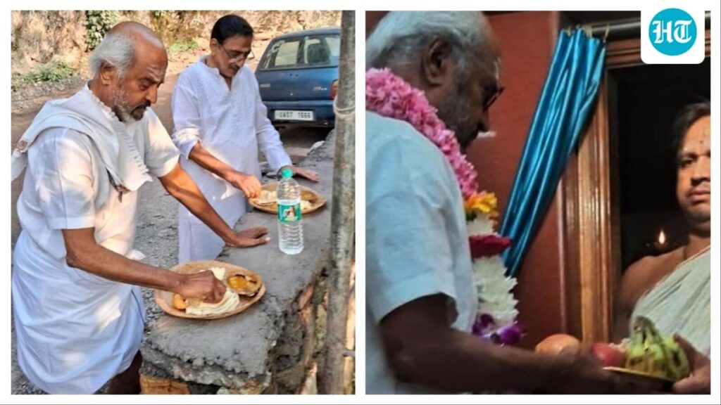 Rajinikanth takes a spiritual break in Rishikesh, eats food from pattal on a roadside. See pics