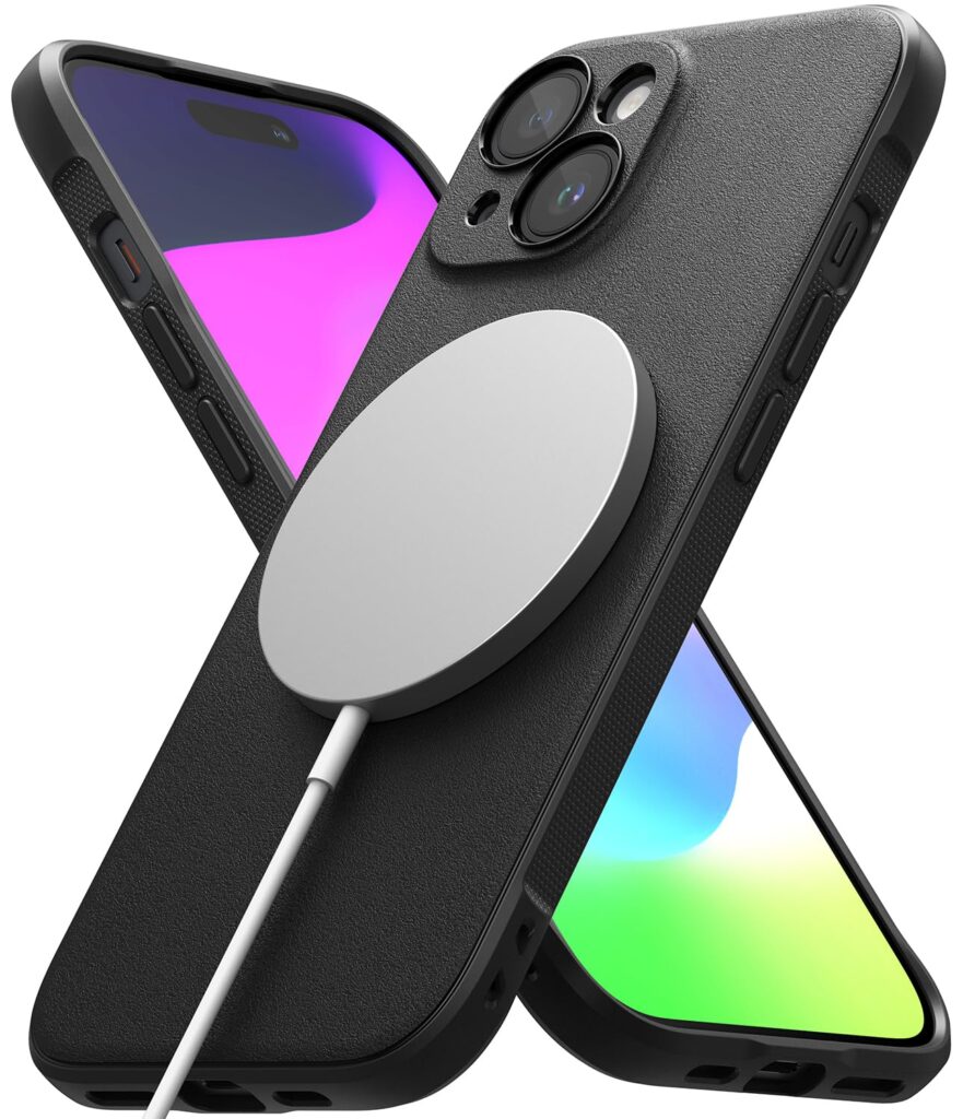 Ringke Onyx Magnetic Compatible with iPhone 15 Case Cover [Powerful Magnetic] Military-Grade Protection TPU Shockproof Rugged Bumper Full Protection iPhone 15 Back Cover - Black