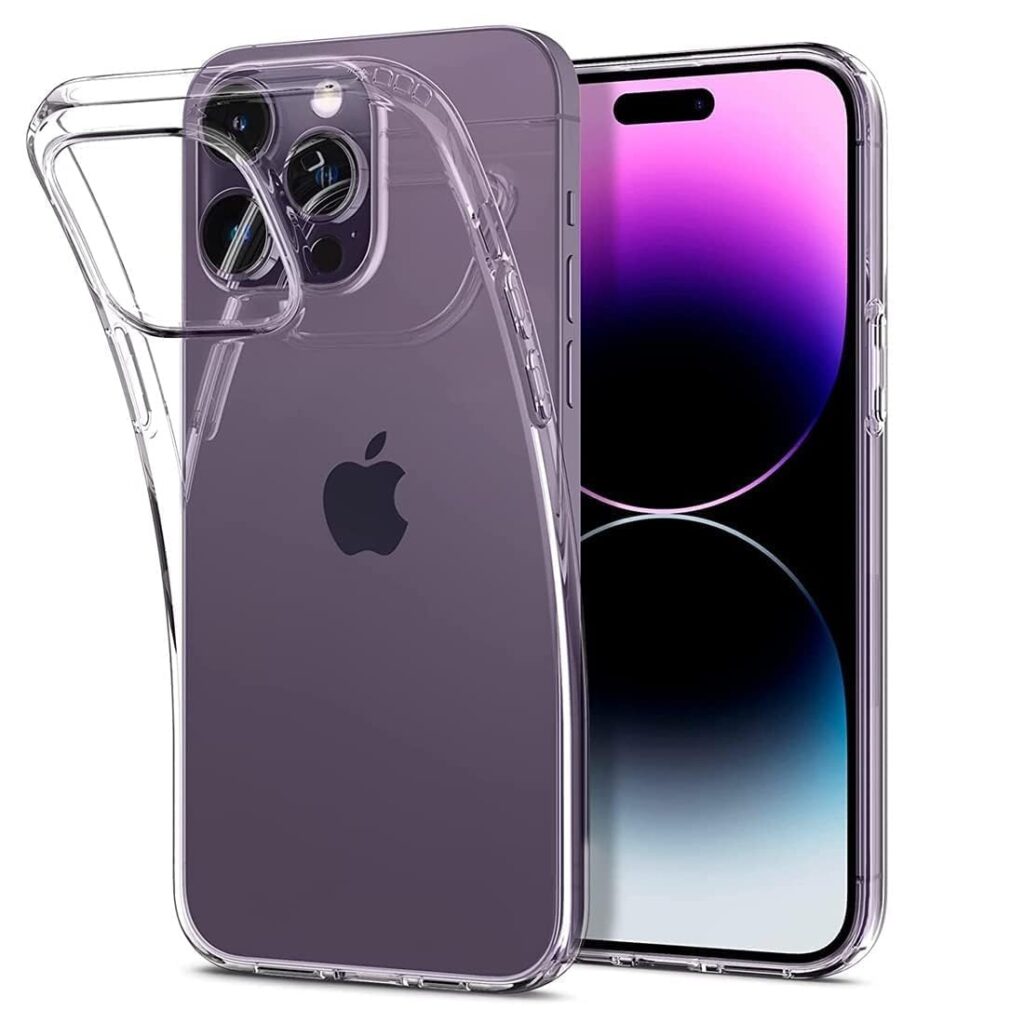 SMRK Transparent Crystal Clear Back Cover | Silicone Case Clear Transparent Shockproof Scratch Resistant Protective Phone Soft Silicone Slim Cover (iPhone 14 Pro)