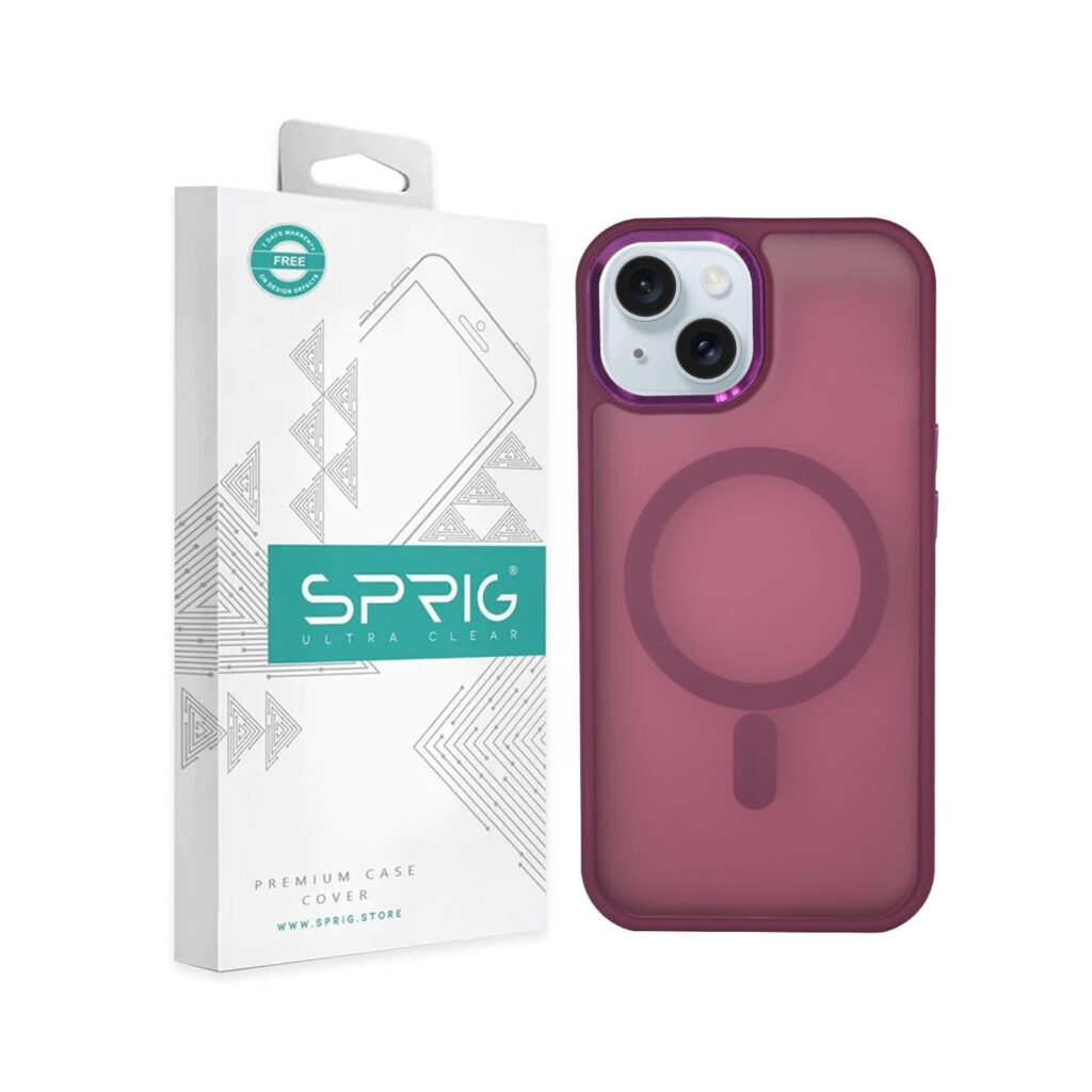 SPRIG Compatible with iPhone 15 Plus Premium MistMag Back Cover Drop Tested Shock Proof Mobile Case for Men, Women, Boys and Girls with Camera Protection (Cherry Red)