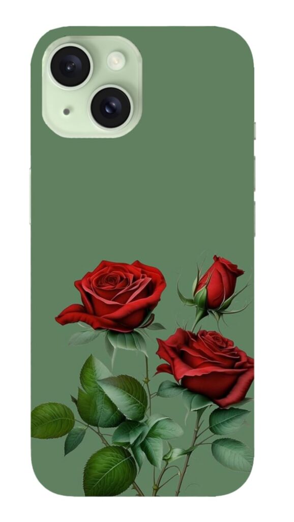 Silence Fashion Designs Full Body Protective Mobile Hard Back case Cover for iPhone 15 Plus | Printed Mobile Case| Hard Case for iPhone 15 Plus|Red Rose