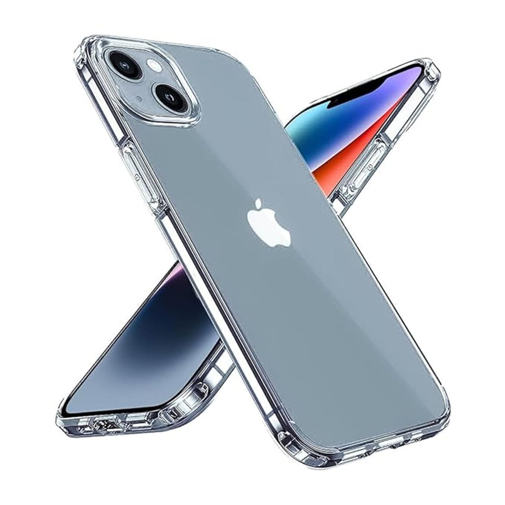 Sounce Shockproof Transparent Hard Back Cover Scratch Resistant Case Premium Clarity Armor Sleek Design Shield with Polycarbonate Protection for iPhone 14[Crystal Transparent]