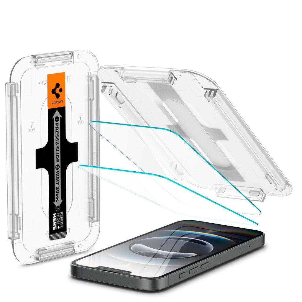 Spigen Ez Fit Tempered Glass Full Screen Protector For Iphone 14/13/13 Pro Smartphone - 2 Pack (Sensor Protection)