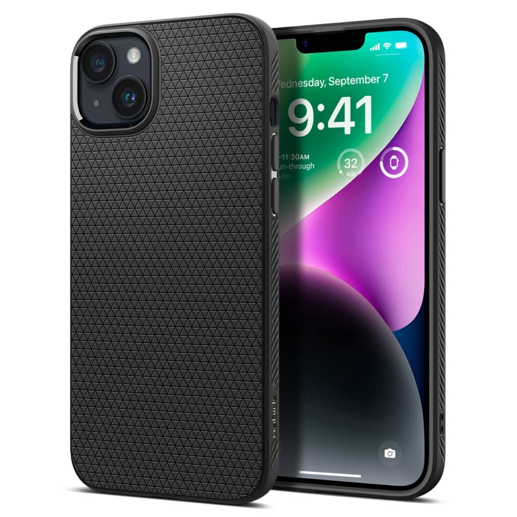 Spigen Liquid Air Back Cover Case Compatible with iPhone 14 Plus (TPU | Matte Black)