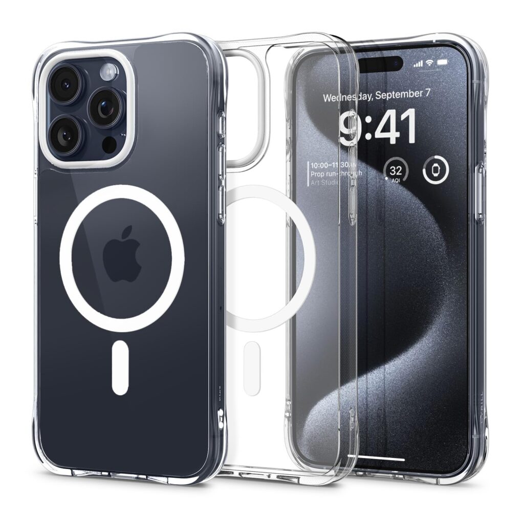 Spigen TPU+PC Cyrill Ultrasheer Mag For iPhone 15 Pro Max Case, Transparent iPhone 15 Pro Max Back Cover - Crystal Clear Mag