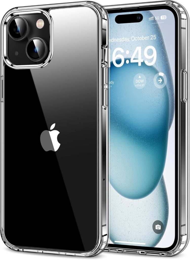 TARAVEE Ultra-Hybrid Crystal Clear Back Case Cover | Shockproof Design | Camera Protection Bump | Hard Clear Back Case (PC & TPU, Transparent) (iPhone 15 Plus)