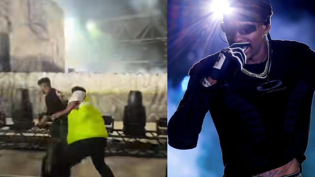 Travis Scott’s debut India concert hit by chaos as fan tries to get on the stage. Watch