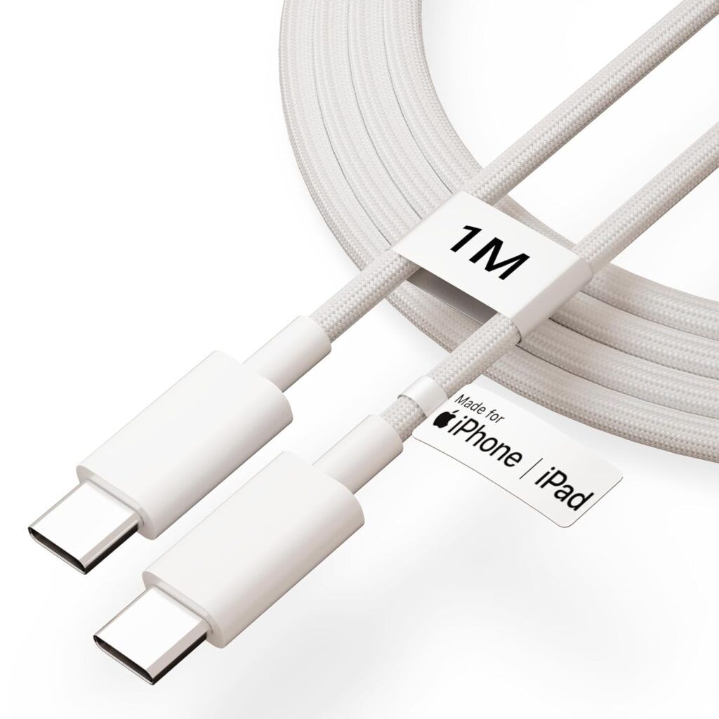 UNBREAKcable 80W USB C to C Nylon Braided Cable [MFi Certified + 2 YEAR WARRANTY*] Fast PD Charging for iPhone Charger Cable Compatible with iPhone 15/16/17 Series,MacBook,Other Type-C Devices