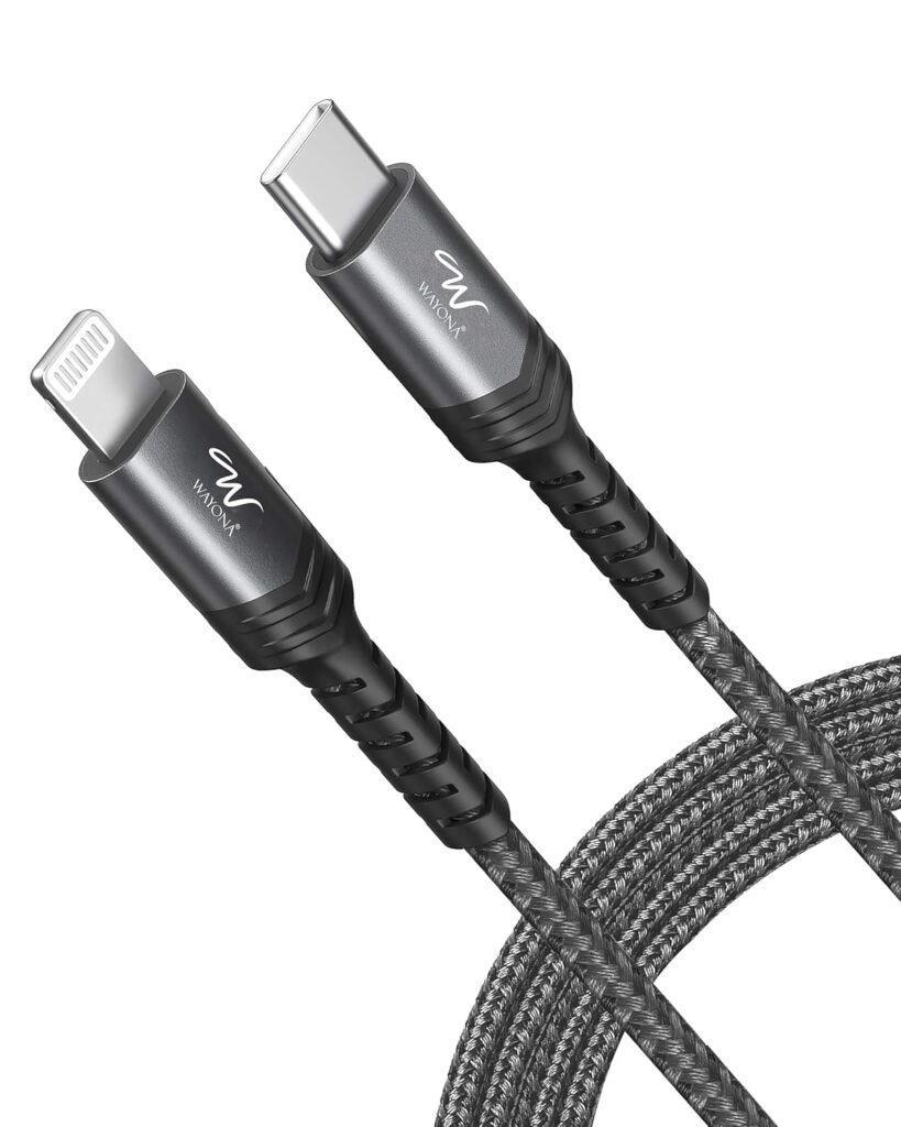 Wayona Type C To Lightning Cable Apple Mfi Certified 27W iPhone 14 Charger Wire Compatible With iPhone 14/13 Pro/13 Pro Max/12 Pro/11 Pro Max/X/XS/XR/8, I-Pad 9Th 2021, Airpods Pro (1.5M, Grey)