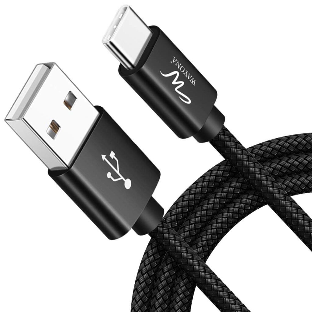 Wayona USB A to Type C 65W/3A Nylon Braided 3FT/1M Ultra Fast Charging Type C Cable QC 2.0/3.0 For Samsung,Mi,Realme,Oppo, iPhone 15, 15 Pro, 16 Pro Max, 15 Plus (1M, Black)