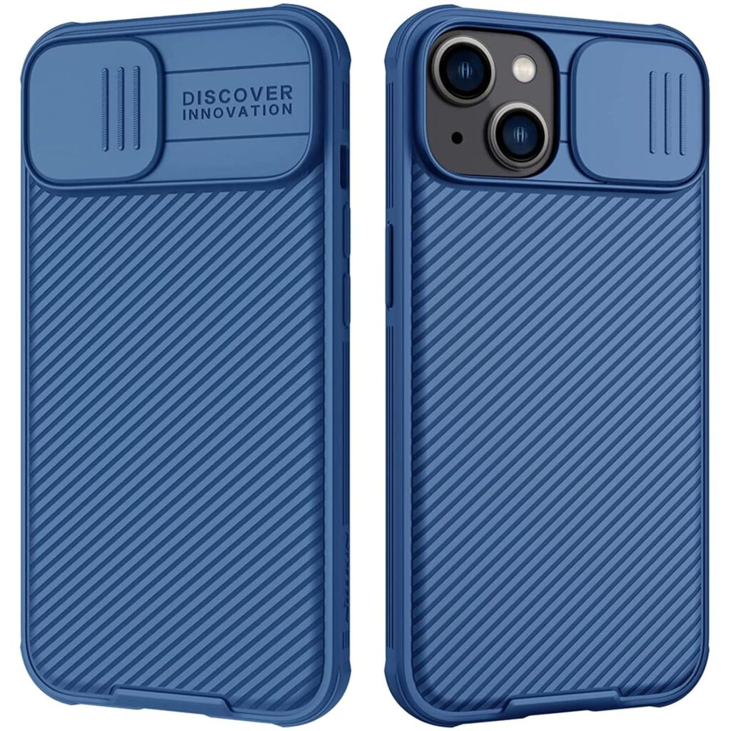 Wefor Compatible with iPhone 14 Plus Case 6.7 Inch with Camera Cover,Slim Fit Thin Polycarbonate Protective Shockproof Cover with Slide Camera Cover,Upgraded Case for Apple iPhone 14 Plus (Blue)