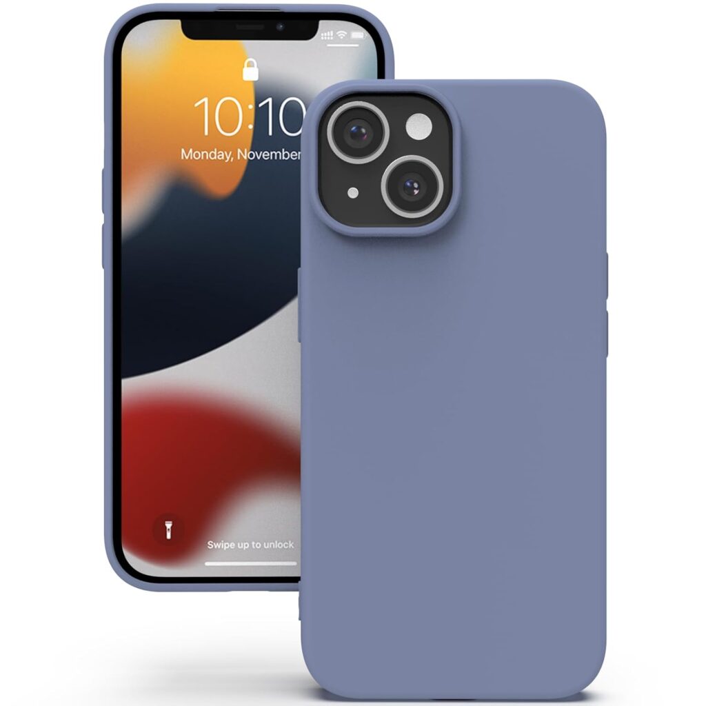 YATWIN Silicone Back Case for iPhone 14 Plus, Soft-Touch Phone Back Cover for Apple iPhone 14 Plus - Lavender Grey