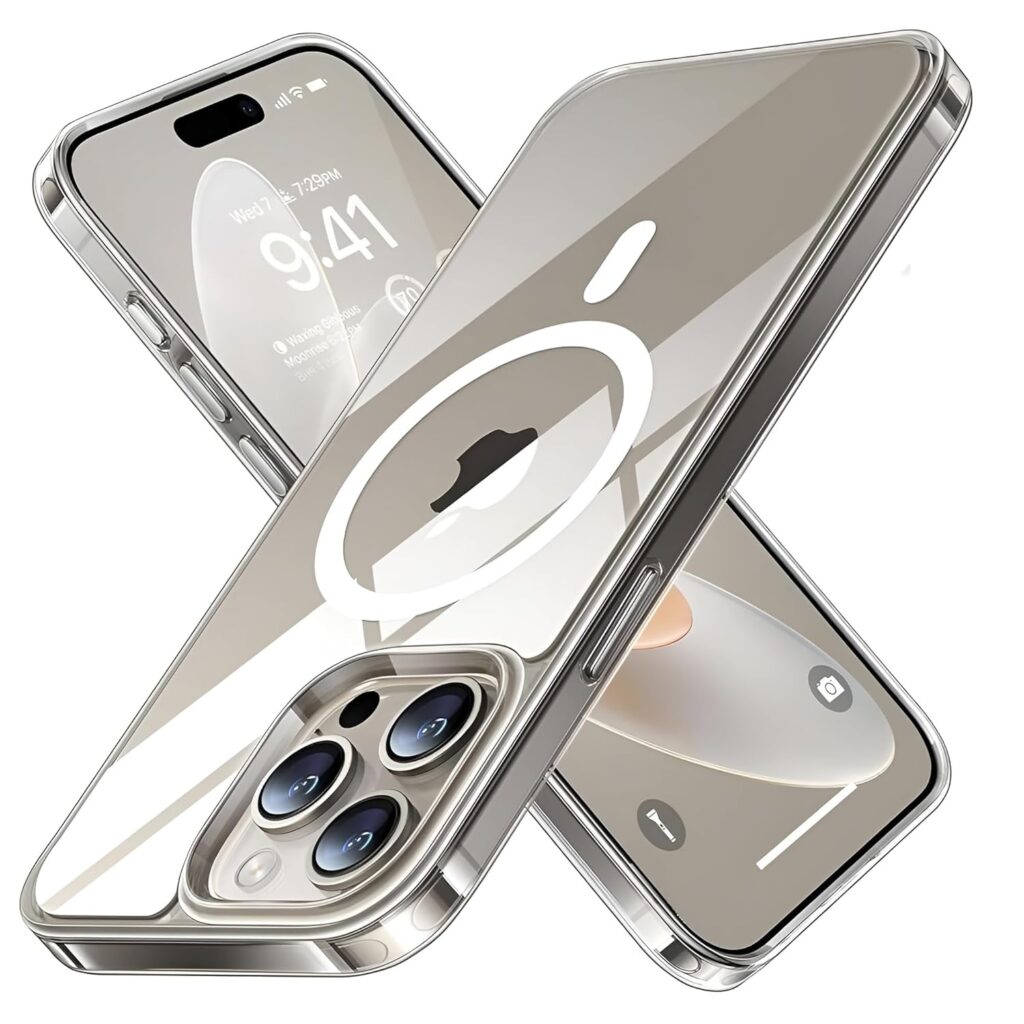 ZYBUX Crystal Clear Compatible with iPhone 15 Pro Max Case - Compatible with MagSafe - Not Yellowing - Slim, Lightweight, and Durable Clear Enhanced Protection