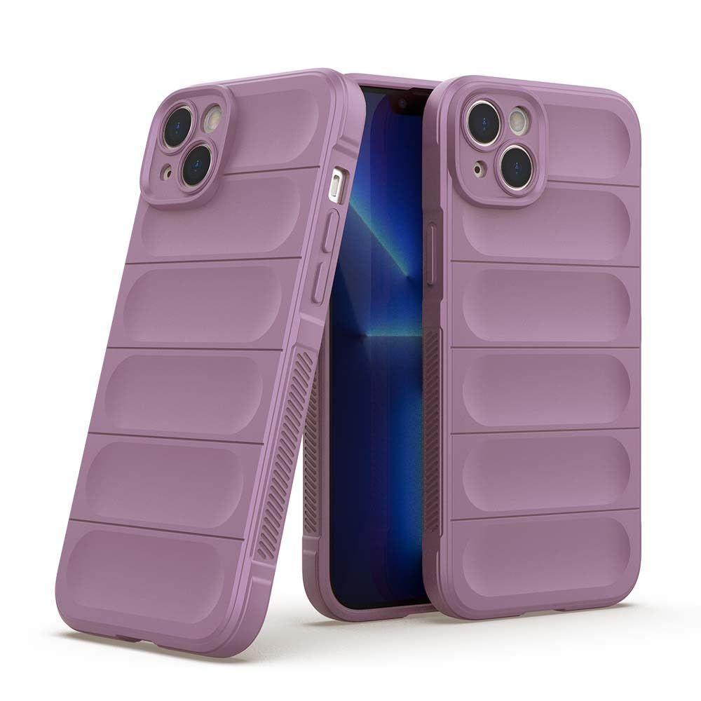 amazon basics Mobile Cover for Apple iPhone 14 Plus | Full Camera Protection | Liquid Silicon Case | Flexible Bumper Case for Apple iPhone 14 Plus (Purple)