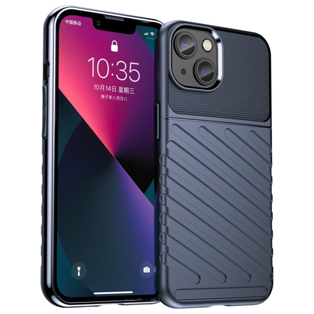 amazon basics Shockproof Mobile Cover for Apple iPhone 14 (360 Degree Protection | Protective Design | Anti-Scratch Tough Slim TPU Case), Blue