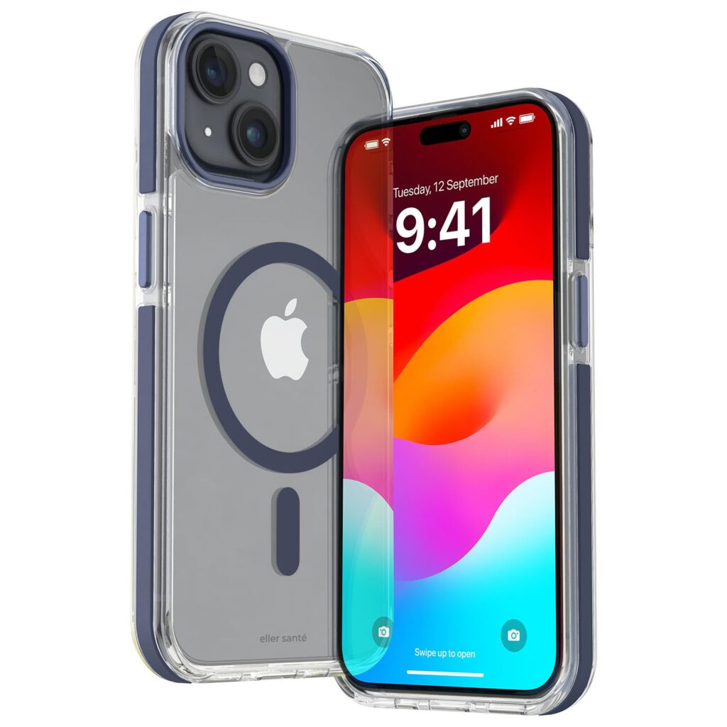 eller santÃƒ© TPU Vortex Magpro Back Cover Case For iPhone 15 Plus Shockproof Scratch Resistant Slim Thin Military-Grade Protection Support Mag-Safe Wireless Magnetic Charging-Blue