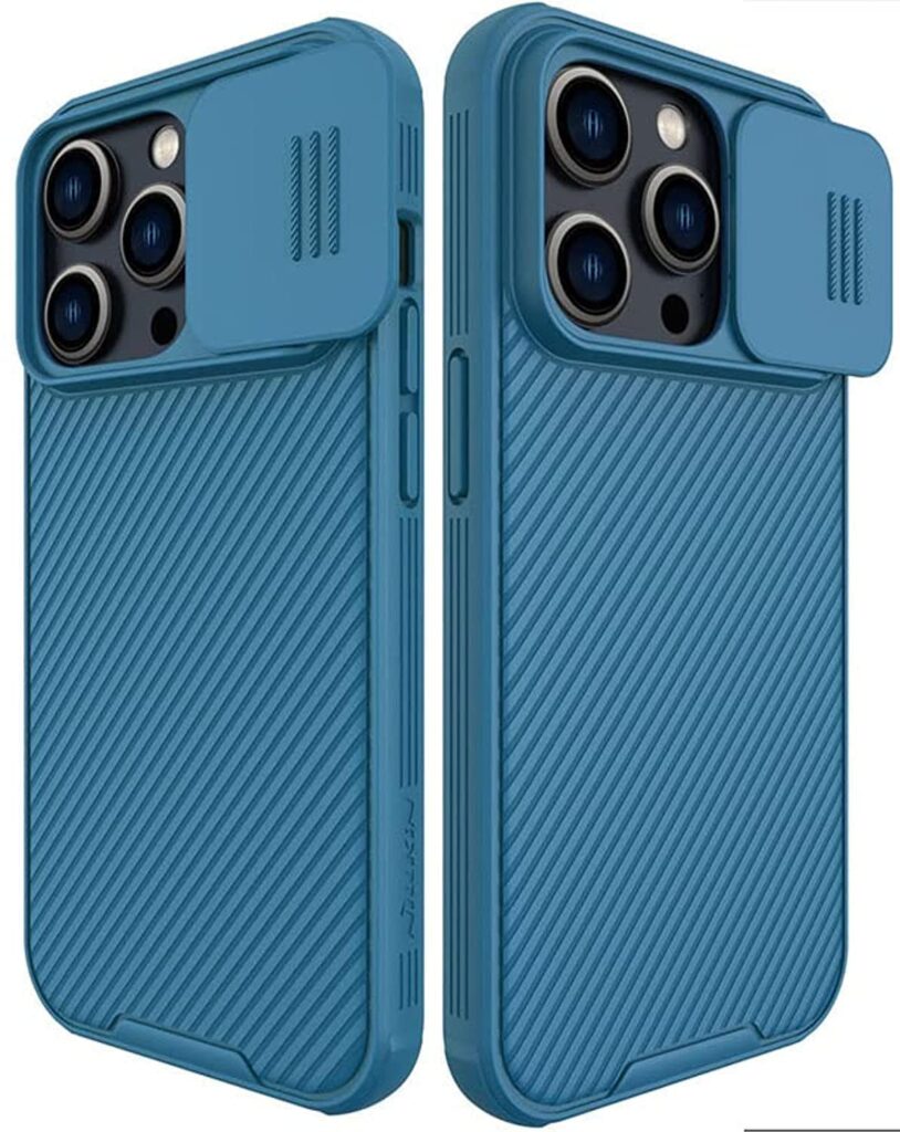 for iPhone 14 pro Max Case Camera Cover,Nillkin camshield pro case with carmera Protection Slide Lens Protective shockfroof Cover for iPhone 14 pro Max Phone case (Blue)