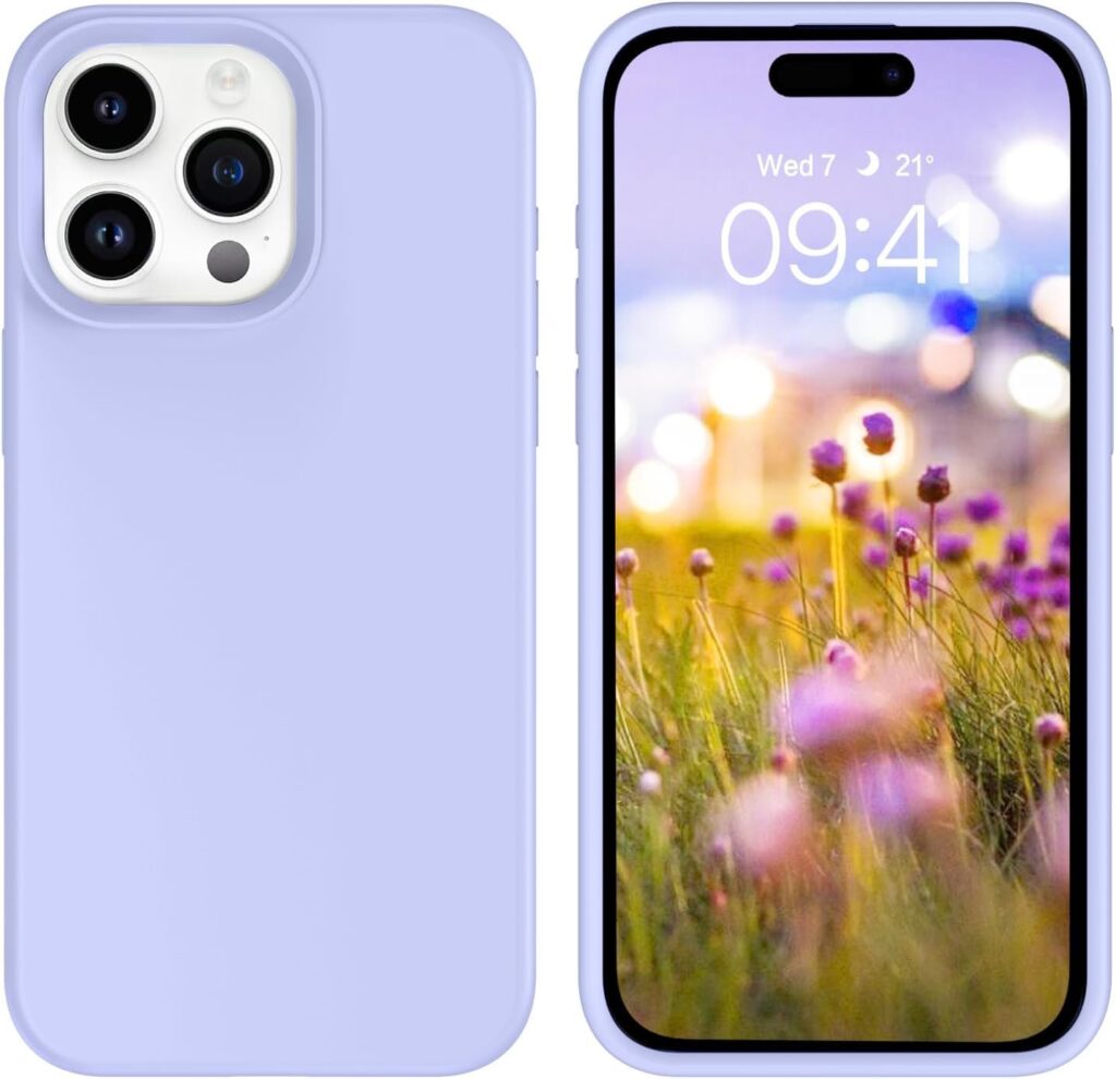 iPhone 15 pro Max Silicone Back Case | Shock Proof Design & Camera Protection | Premium Rubberised Apple iPhone 15 pro Max Cover (Microfiber Lining) | Ultra Smooth Silicone - Purple