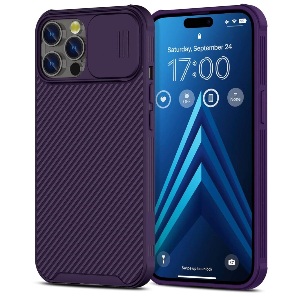 imluckies Compatible with iPhone 14 Pro Max Case with Slide Camera Cover Protection, Full Body Slim Protective Phone Case, Sliding Lens Protection for 14 promax 6.7" 2022, Purple