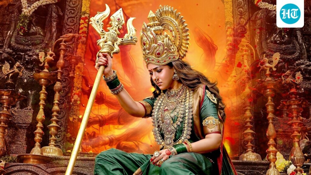 Nayanthara returns as divine warrior in Mookuthi Amman 2, first look unveiled on Dussehra