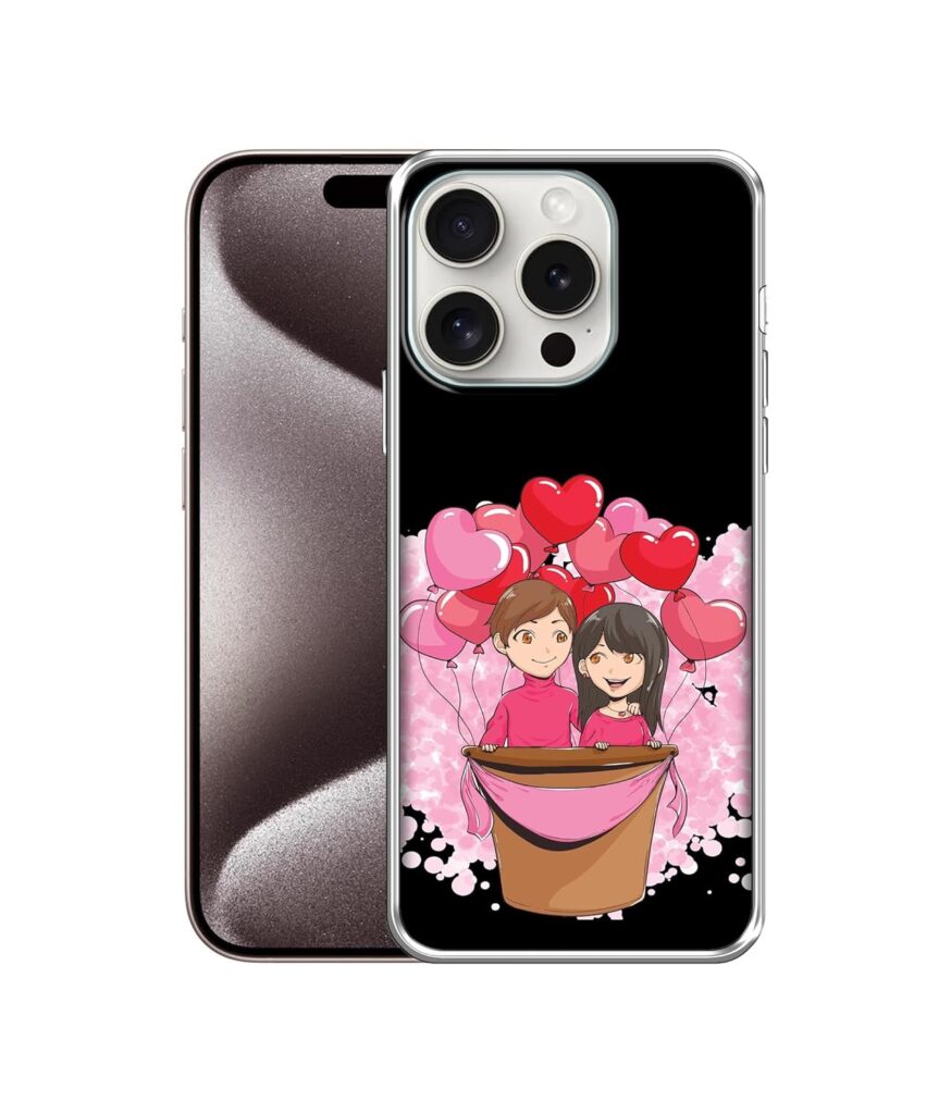 Amazon Brand- Solimo Basic Case for Apple iPhone 15 Pro Max (Silicone_Boy and Girl)