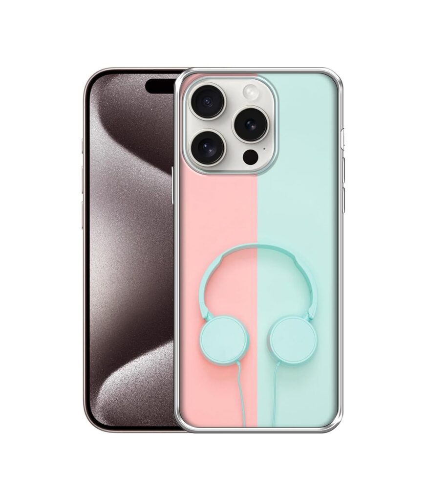 Amazon Brand- Solimo Basic Case for Apple iPhone 15 Pro Max (Silicone_Head Phone)