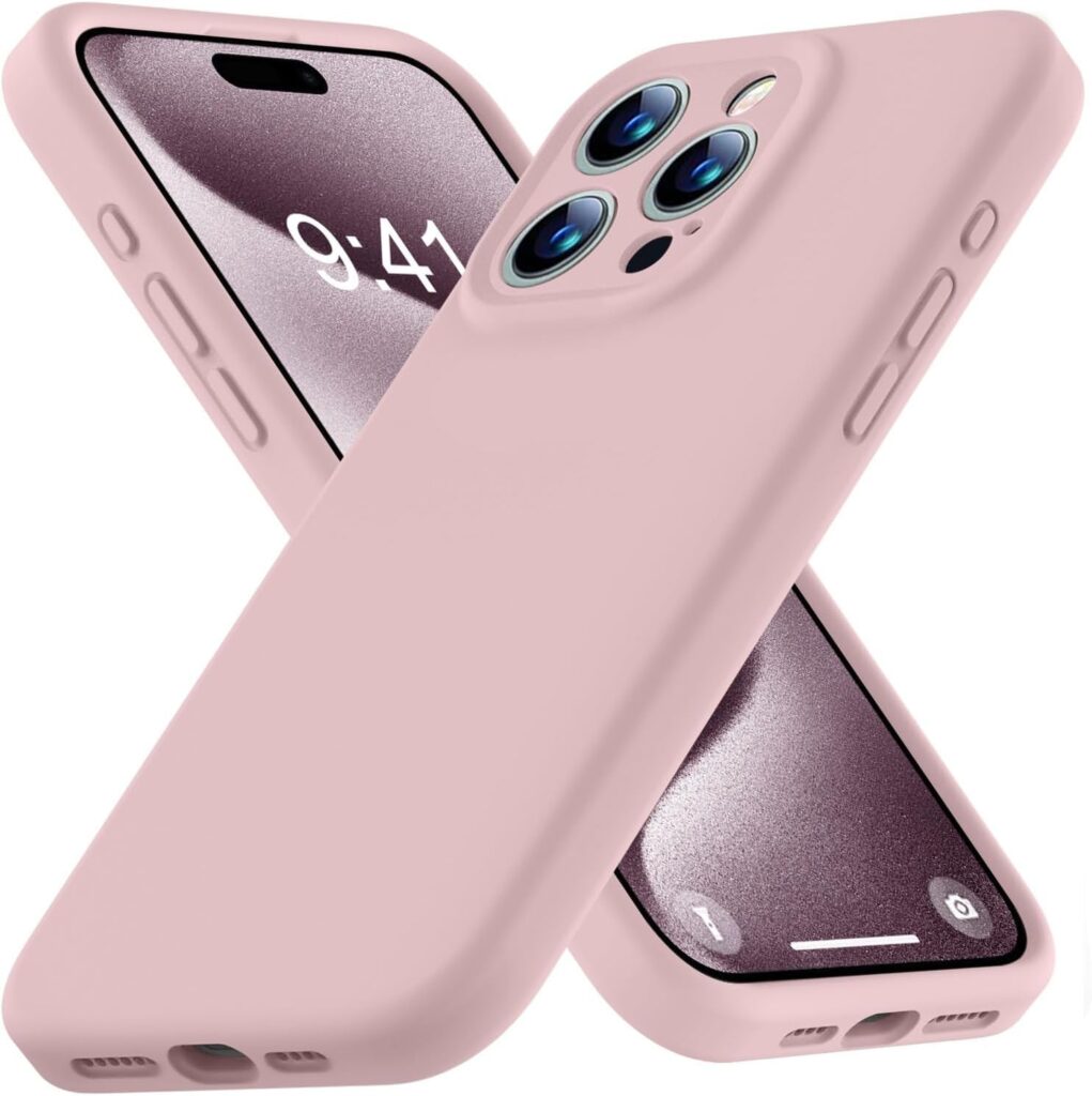 LOXXO® Microfiber Square Candy Case Compatible for iPhone 14 PRO MAX, Shockproof Slim Back Cover Liquid Silicone Case -Forest Green (Pink)