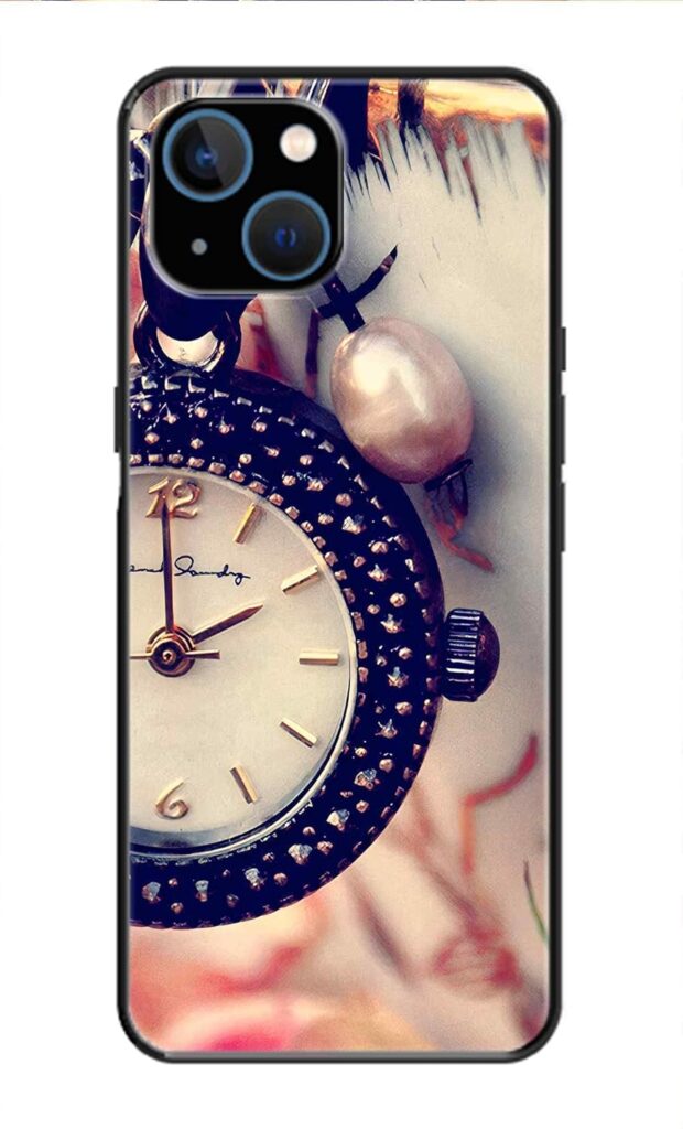 Metal TPU Printed Back Cover for Apple iPhone 14 Plus (Ladies Watch) 360 Degree Protection | Camera Protection -25092024(K)