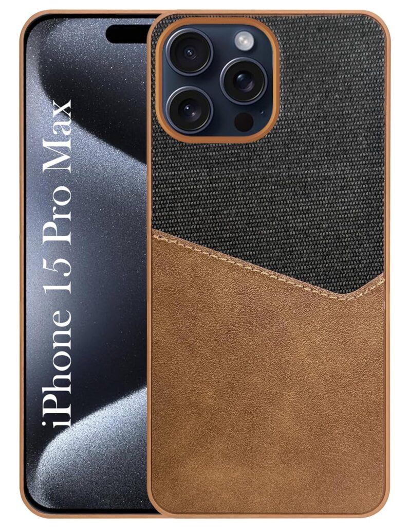 Jkobi Back Cover Case for Apple iPhone 15 Pro Max (Dual PU Leather Stitch | Professional Minimalist | Soft and Flexible)