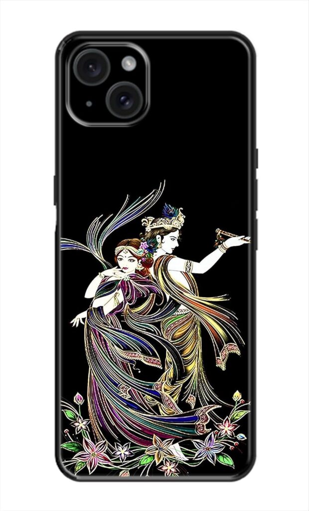 Metal TPU Printed Back Cover for Apple iPhone 15 Plus (Radha Krishna) 360 Degree Protection | Camera Protection -29032025(BB)
