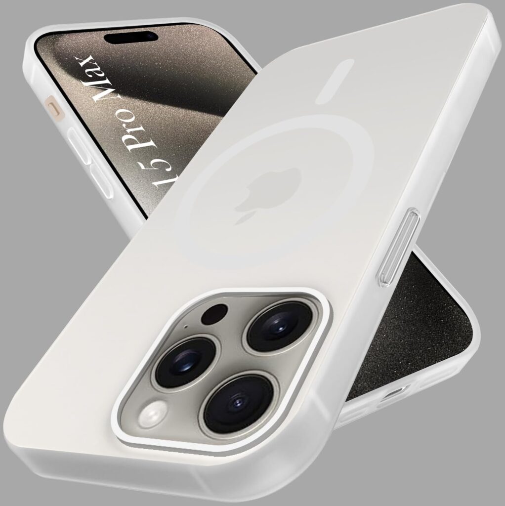 Jkobi Back Cover Case for Apple iPhone 15 Pro Max (Frosted Matte Feel | MagSafe Compatible Wireless Charging | Polycarbonate Material)