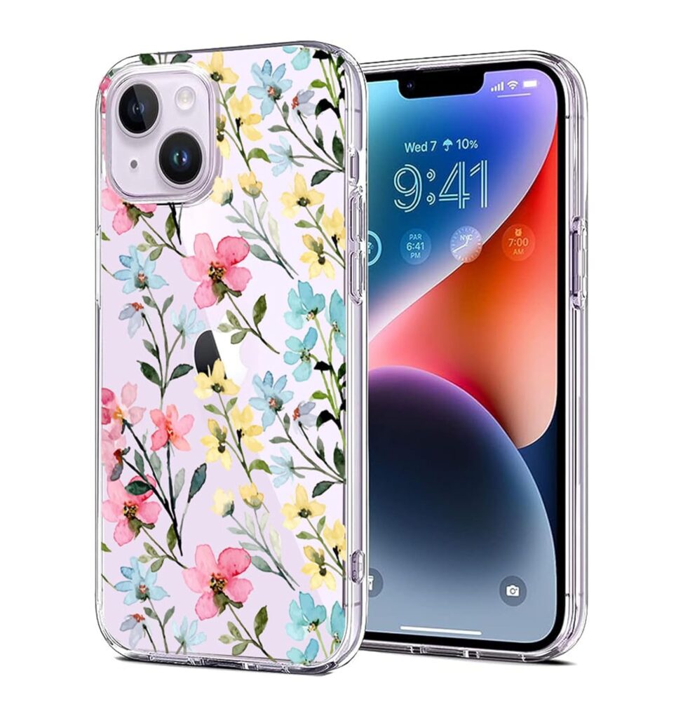 Phone Case Designed for iPhone 14 Slim case- iPhone 14 case Silicone- iPhone 14 Transparent case- Silicone case for iPhone 14 Moon Design- iPhone 14 Back Cover for Girls A-123