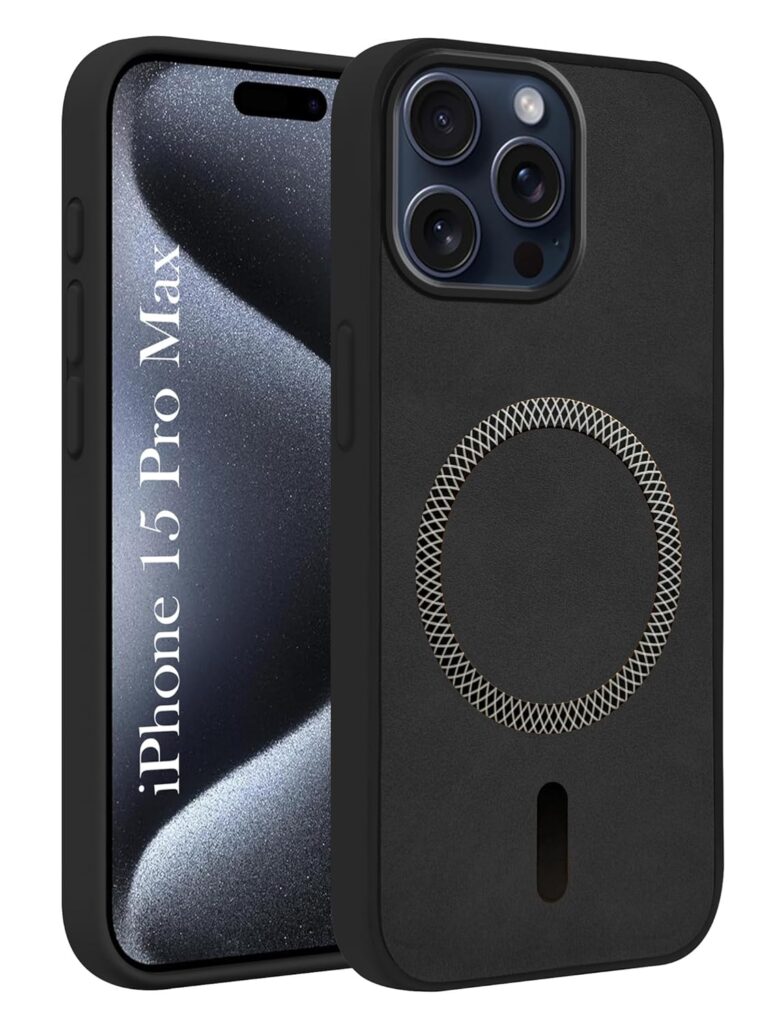 Jkobi Back Cover Case for Apple iPhone 15 Pro Max (Sleek Leather Finish | MagSafe Compatible Wireless Charging | Camera Bump Protection)