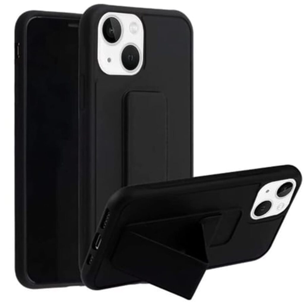 Tough Lee Bumper Back Case Cover for Apple iPhone 14 Plus (in-Built Kickstand & Mobile Holder) (Ultra Hybrid Shockproof) (Black)