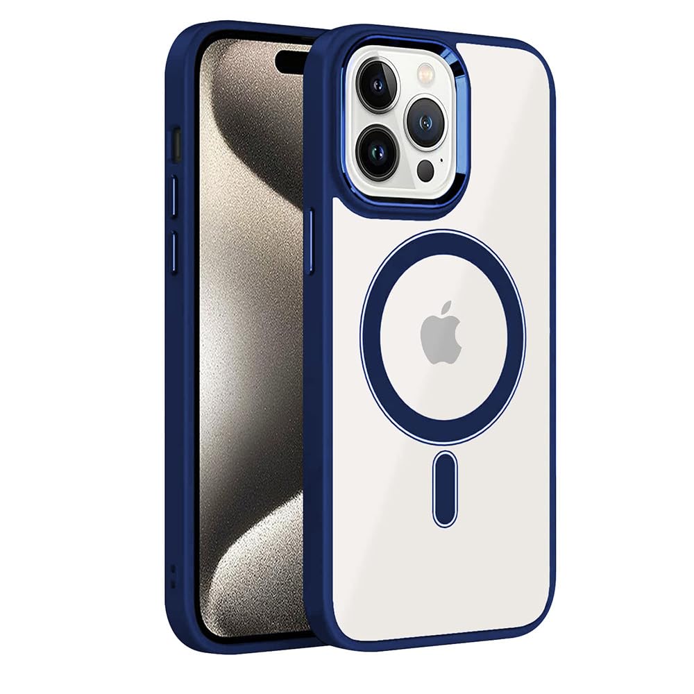 Amazon Brand- Solimo Basic Case for Apple iPhone 15 Pro Max (Silicone_Blue)