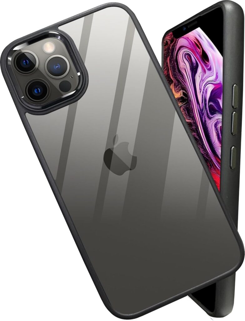 A rtistque Metal Clear Back Cover Case for iPhone 11 Pro Max |Sleek Hard Crystal ClearBack | Drop & Camera Protection | Shockproof Mobile Case for iPhone 11 Pro Max (PC & TPU - Black)