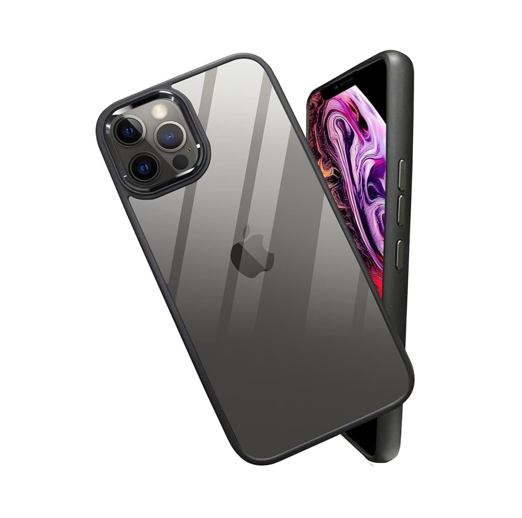 A rtistque Metal Clear Back Cover Case for iPhone 11 Pro |Sleek Hard Crystal ClearBack | Drop & Camera Protection | Shockproof Mobile Case for iPhone 11 Pro (PC & TPU - Black)
