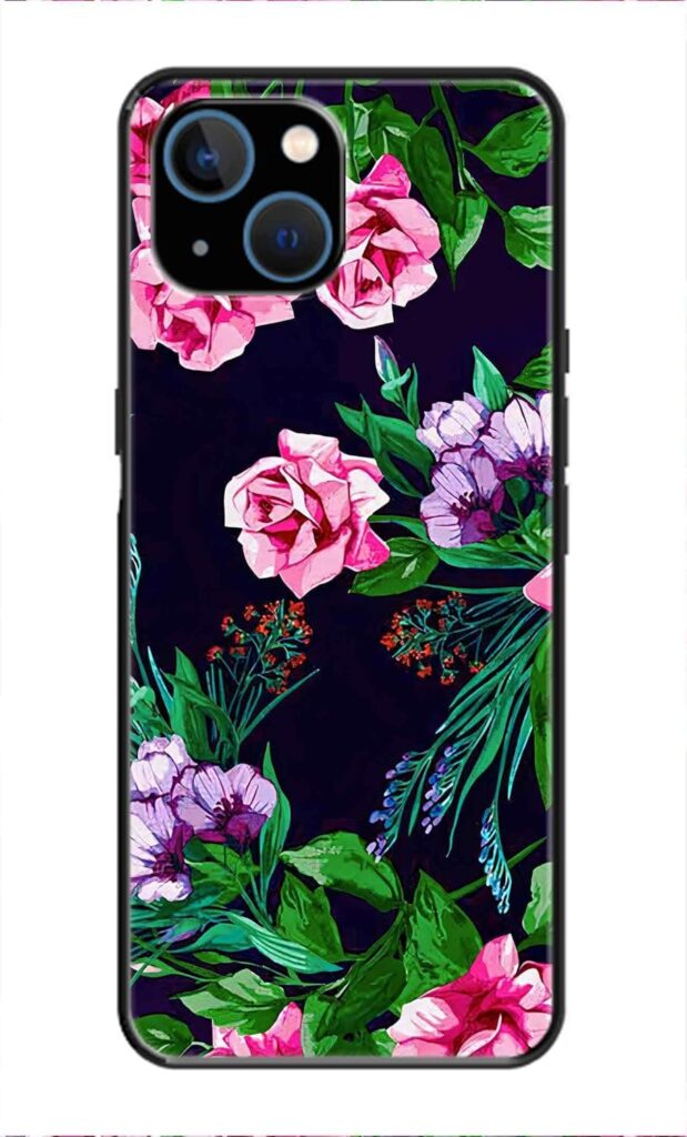 Metal TPU Printed Back Cover for Apple iPhone 14 Plus (Floral) 360 Degree Protection | Camera Protection -25092024(AV)