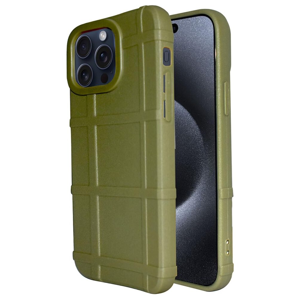 amazon basics Shockproof Back Case Cover for Apple iPhone 15 Pro | 360 Degree Protection | Slim Protective Case | Anti-Scratch Tough TPU Case for Apple iPhone 15 Pro (Green)