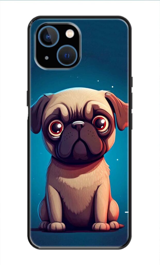 Metal TPU Printed Back Cover for Apple iPhone 14 Plus (Cute Dog -R1) 360 Degree Protection | Camera Protection -25092024(AV)