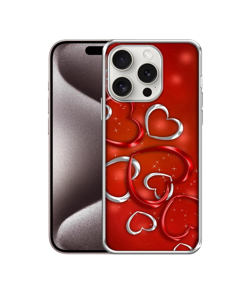 Amazon Brand- Solimo Basic Case for Apple iPhone 15 Pro Max (Silicone_Hearts)