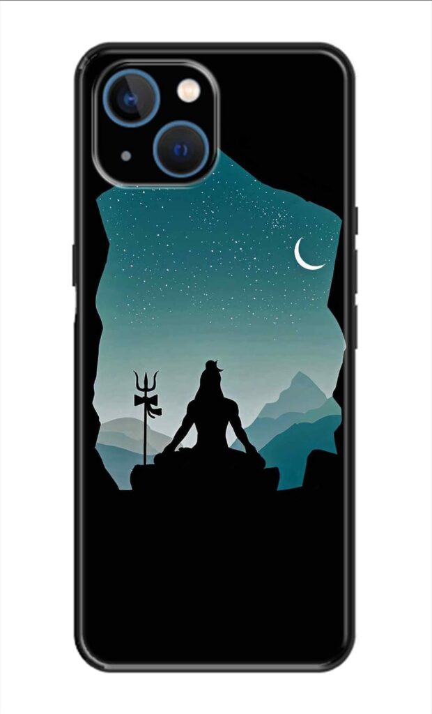 Metal TPU Printed Back Cover for Apple iPhone 14 Plus (Lord Shiva -N1) 360 Degree Protection | Camera Protection -25092024(AQ)
