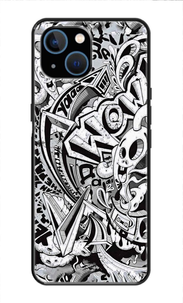 Metal TPU Printed Back Cover for Apple iPhone 14 Plus (Mixed Cartoons -N1) 360 Degree Protection | Camera Protection -25092024(AK)