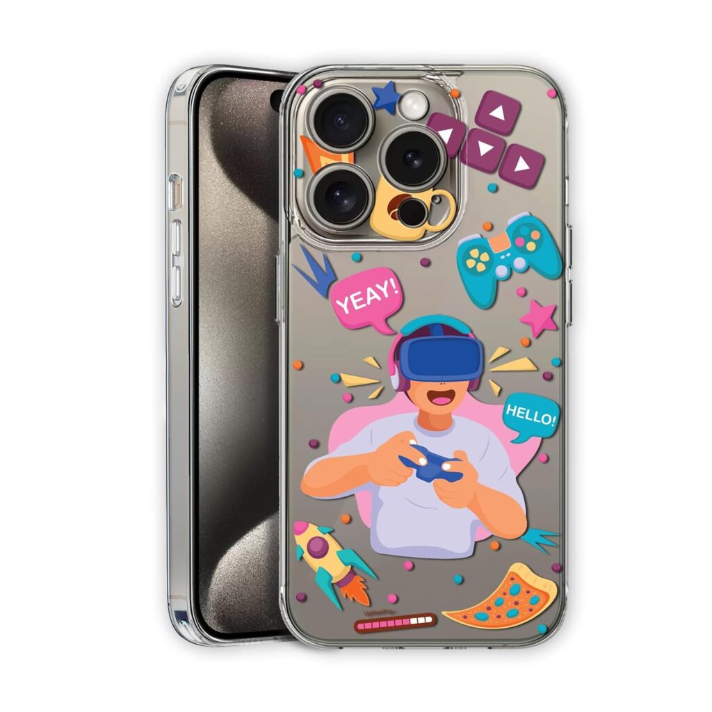 Amazon Brand - Solimo UV Printed Soft Flexible Transparent Back Cover for Apple iPhone 15 Pro Max - D1052