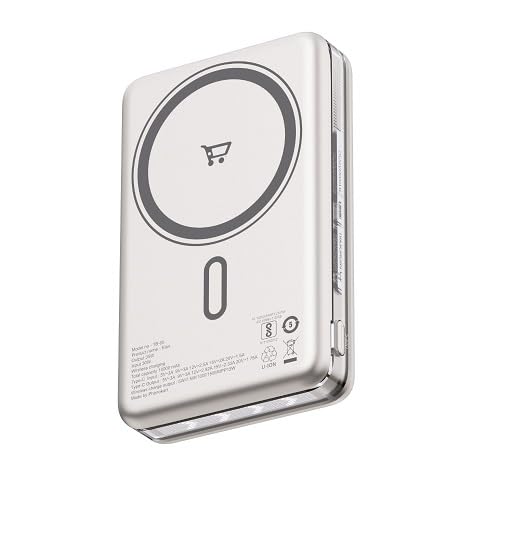 Phonokart ELAN Qi2 10000mAh MagSafe Power Bank, 35W PD Fast Charging, 15W Wireless Qi2 Charger 2X Faster Charging for iPhone, Samsung & Pixel Built-in Stand, LED Indicator, Super Fast Charge Support