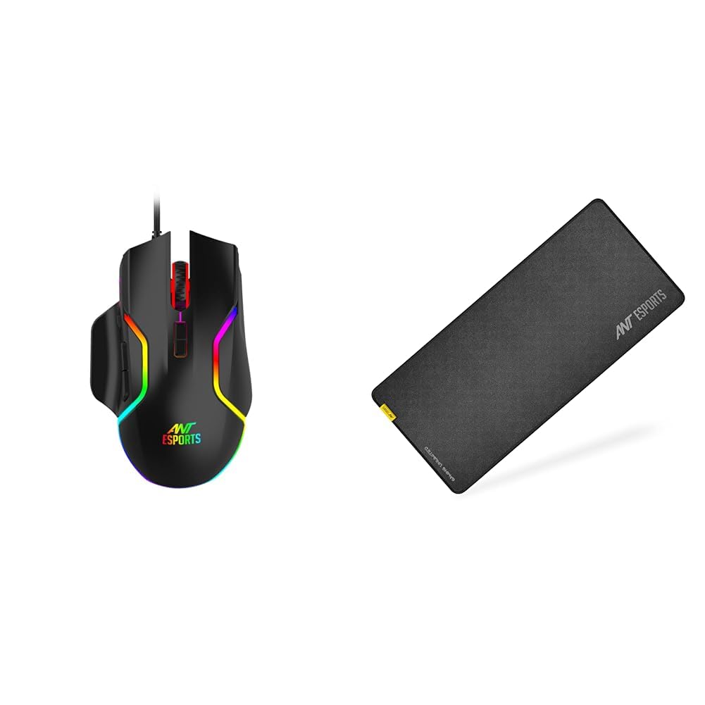 Ant Esports GM320 RGB Optical Wired Gaming Mouse | 8 Programmable Buttons | 12800 DPI I Ergonomic De