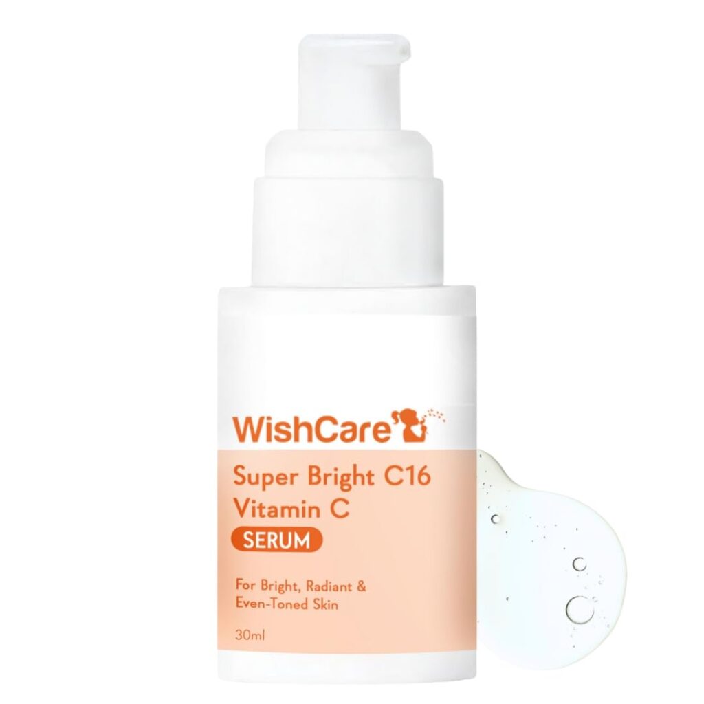 WishCare Super Bright C16 Vitamin C Serum For Oily Skin,Dry & Combination Skin -10% Vitamin C,4% Niacinamide,1% Kojic Acid,0.5% Ferulic Acid,Licorice & 4-N-BR- Serum For Pigmentation & Dark Spots 30Ml