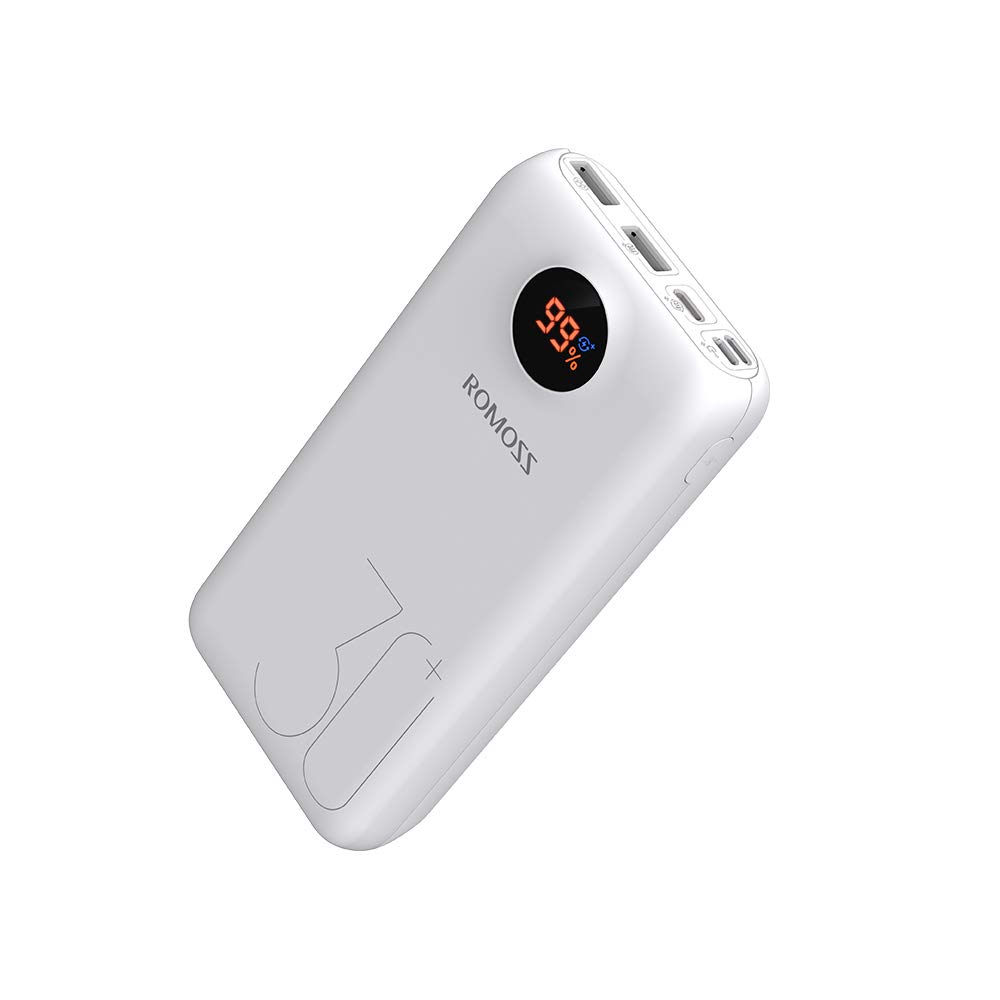 Romoss 30000mAh Lithium Polymer Power Bank SW30+ with 18 Watt Fast Charging (White)